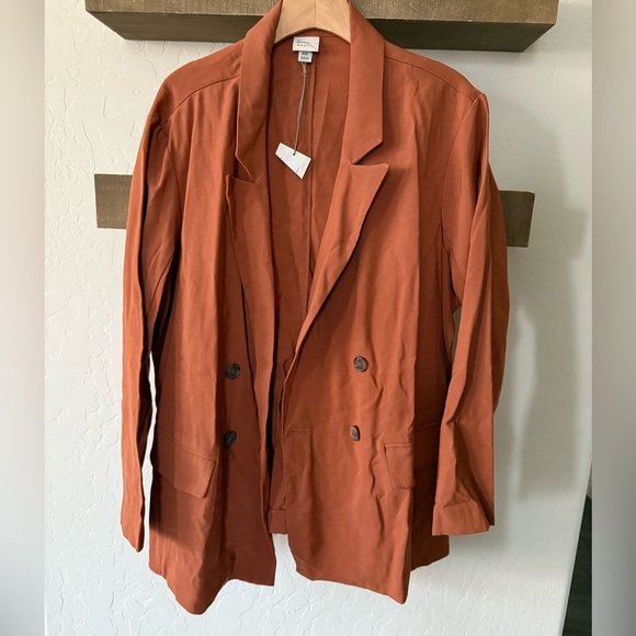 A new day|NWT Relaxed casual boyfriend blazer in brown/burnt orange•Plus,XXL - Picture 8 of 14